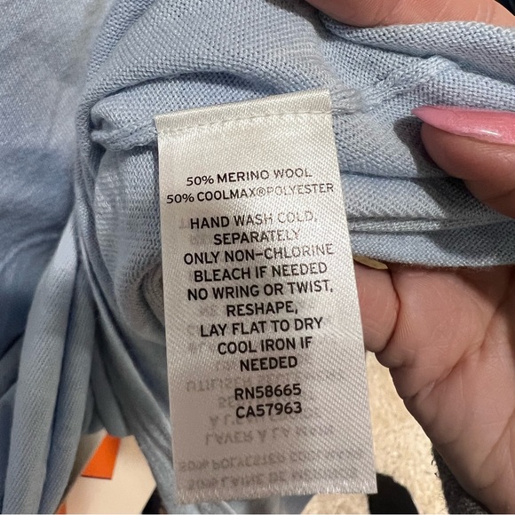 NWT NORDSTROM Men's Shop Tech-Smart CoolMax® 1/4 Zip Sweater Blue Skyway - Picture 7 of 10